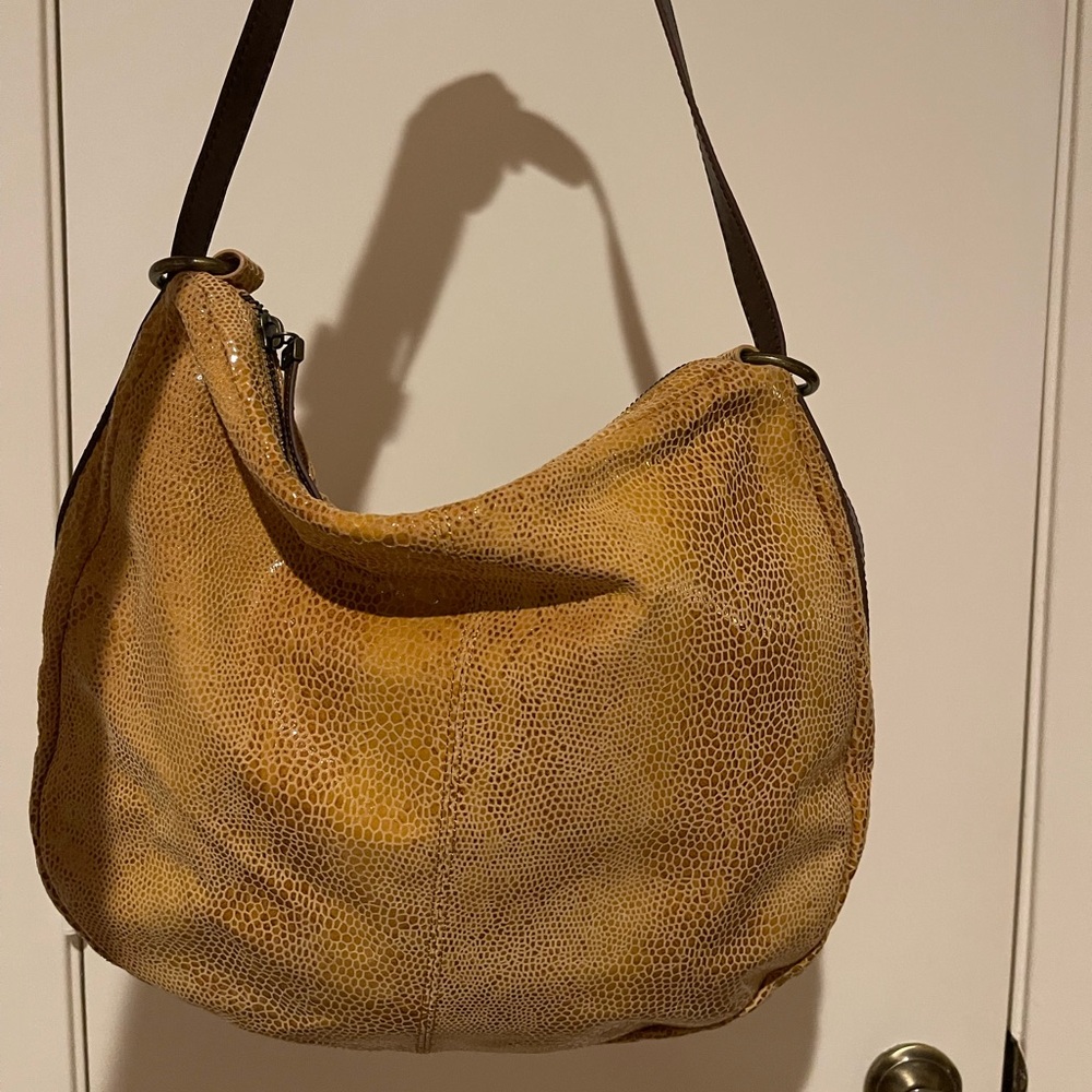 HOBO Snakeskin Shoulder Bag with Dust Cover & Crossbody Strap